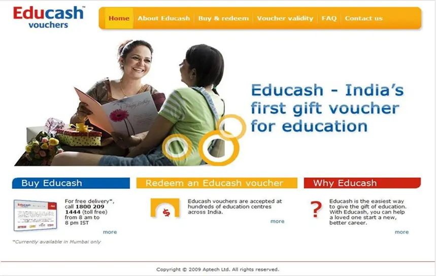 Website development for an education company
